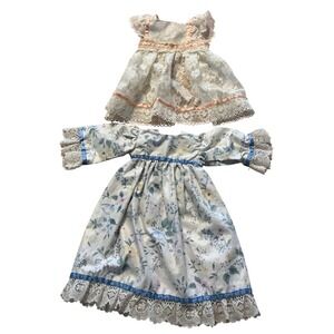 Handmade Doll Clothes Vintage Floral Dress Lace Trim Cottagecore Outfit